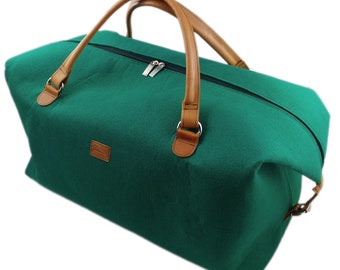 Handgepäck-Tasche Businesstasche Weekender handgemacht Handtasche Reisetasche für Flugzeug Flugtasche Tasche für Herren Damen, Grün