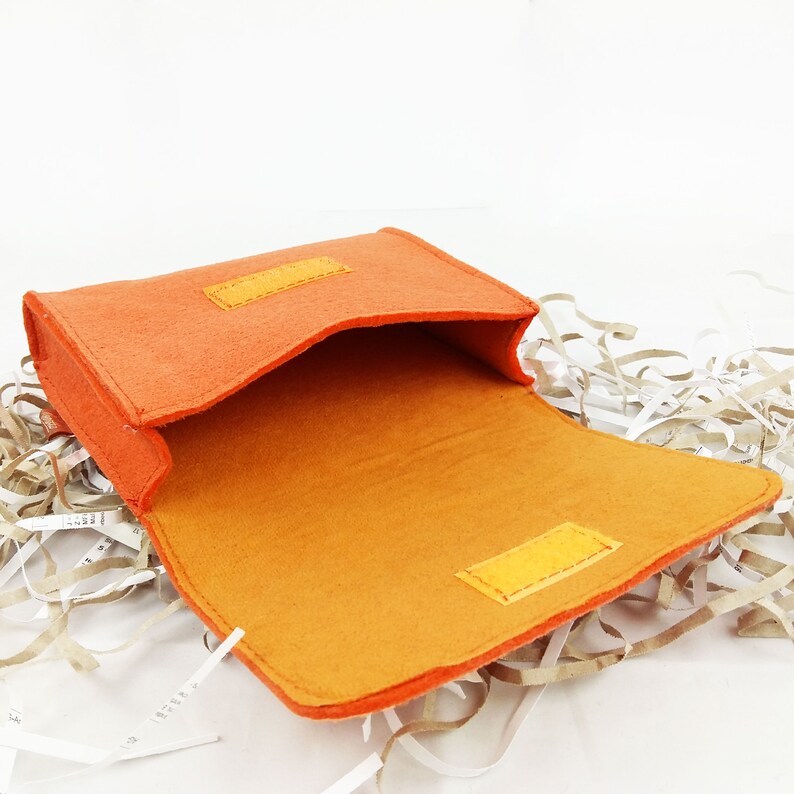 Bag Mini case bag culture pouch cosmetic bag made of felt for accessories cosmetics make up accessories, orange image 4