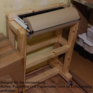 Paper roll holder made of wood Holder for paper roll Holder Packing paper for warehouse or workshop image 6