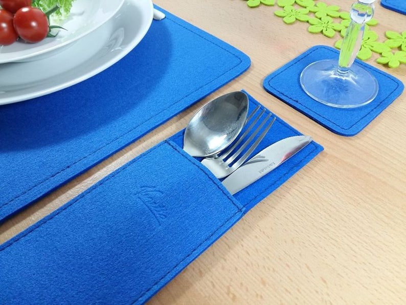 4-Set Table tablecloths table decorations table Decoration cutlery glass Coaster Table image 3