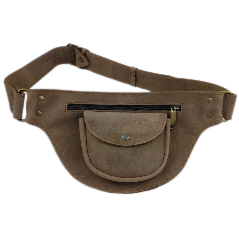 Riem leerzak Fanny Pack leerzak Brown afbeelding 1