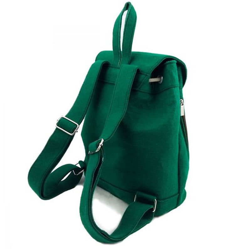 Venetto felt backpack bag backpack made of felt and leather elements very light, green image 3