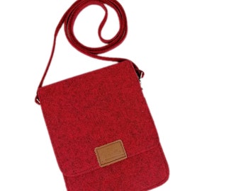 Small extra light shoulder bag made of felt shoulder bag handbag crossbag casual bag felt bag bag cross bag unisex red