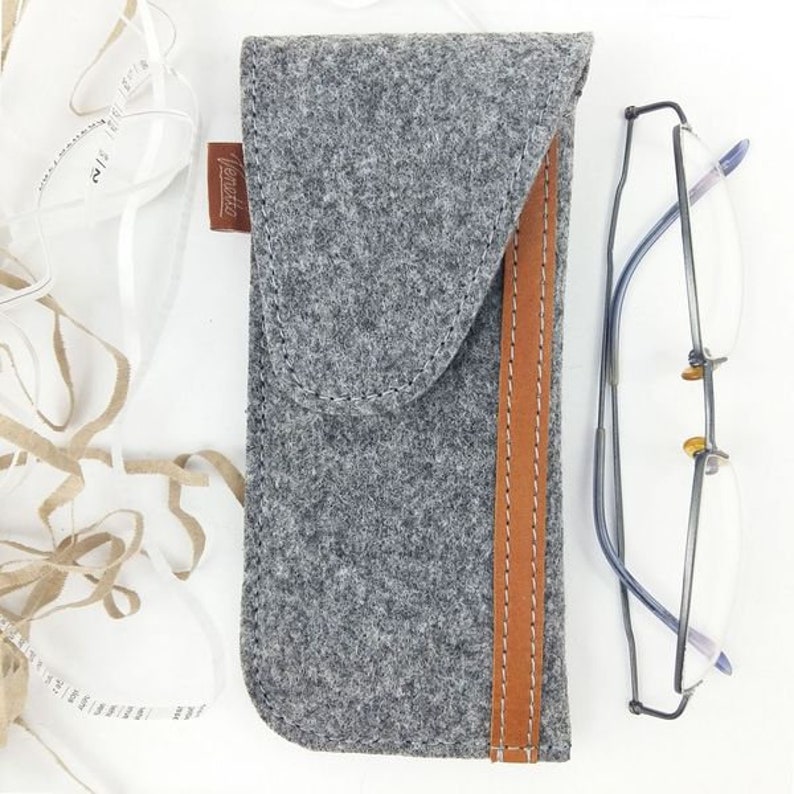 Glasses Case bag case cover for glasses grey image 3