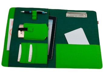 DIN A4 housse de protection pour pochette de sac pour organisateur de tablette bureau école eBook vert