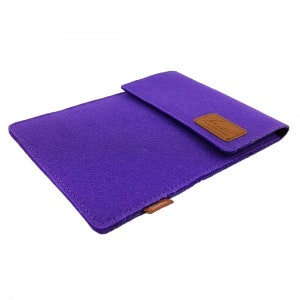 6 inch pocket for ebook reader sleeve made of felt sleeve case protective cover bag felt bag, purple image 4