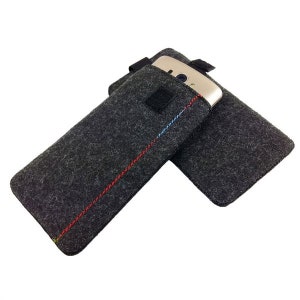 5-6.4 inch universal bag cover made of felt protective case for mobile phone black mottled image 1