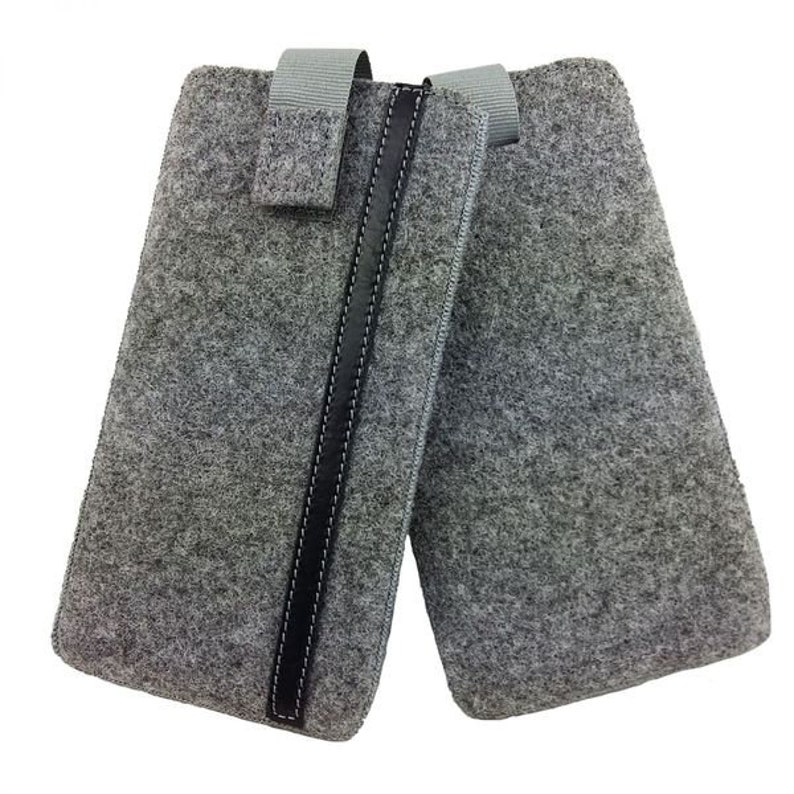 5-6.4 inch Filzhülle pocket felt cell phone bag cover for mobile phone pocket Grey image 2