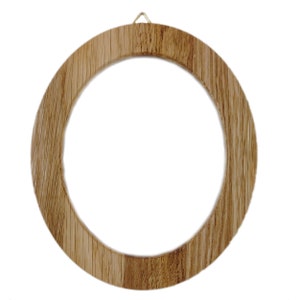 Picture frame made of oak glued wood Wall frame Hanging frame for picture oval