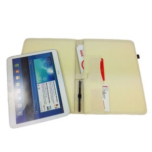 9.1-10,1 pouces Tablethülle housse de protection manchon de feutre plateau frêne cas étui de protection pour tablette, blanc crème image 1