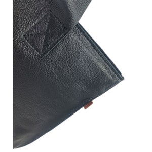Ledertasche aus Elch-Leder Shopper Damentasche Handtasche Einkaufstasche Shopping bag für Damen schwarz Bild 9