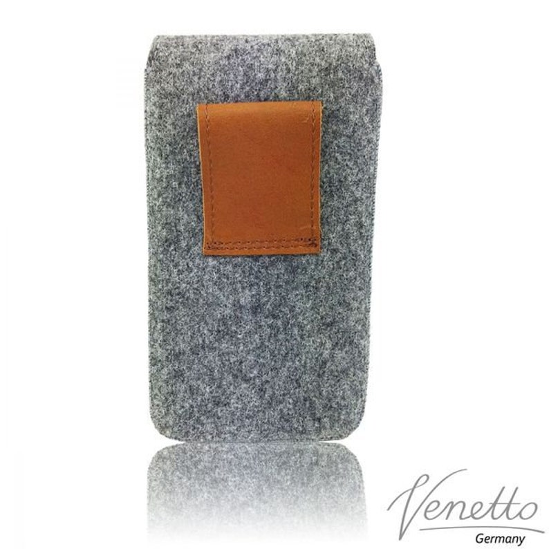 5-6.4 felt bag pocket for mobile phone bag cover for smartphone, grey image 2