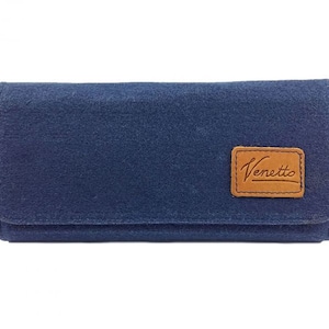 Venetto carteiras carteira bolsa de dinheiro mulheres homens carteira azul marrom