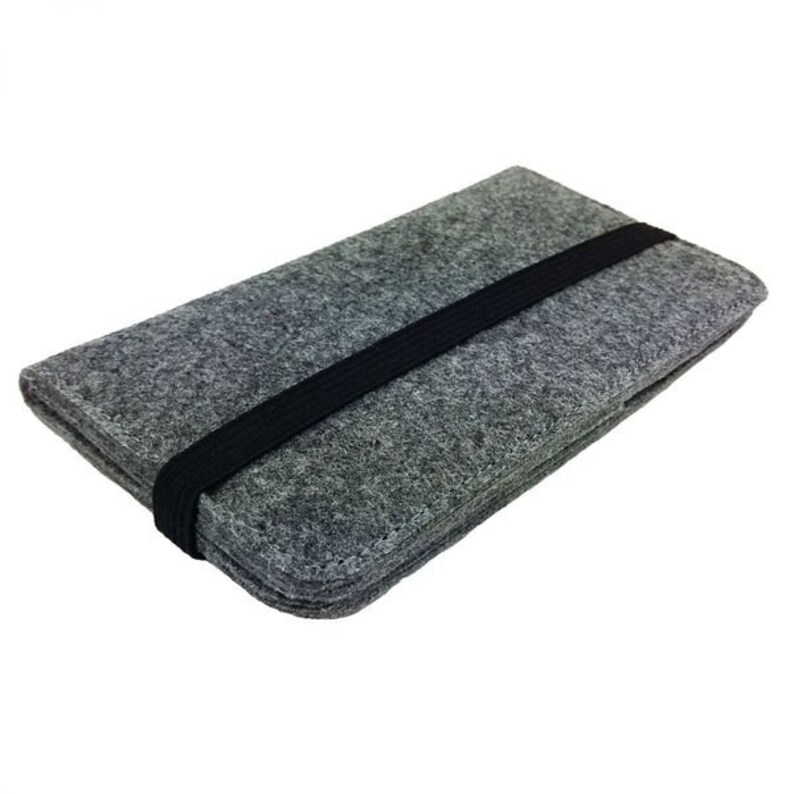 5.2-6.4 Bookstyle wallet case bag cover for mobile phone folding case cover, Grey, felt image 4