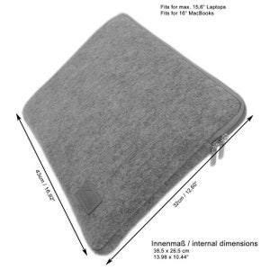15,6 Zoll 15 Hülle Tasche Schutzhülle Filztasche Schutzhülle Sleeve für Notebook, Laptop grau Bild 7