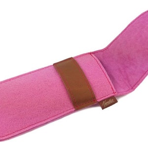 Bril zaak tas case beschermhoes voor bril vilten Etui bag zaak, roze afbeelding 2