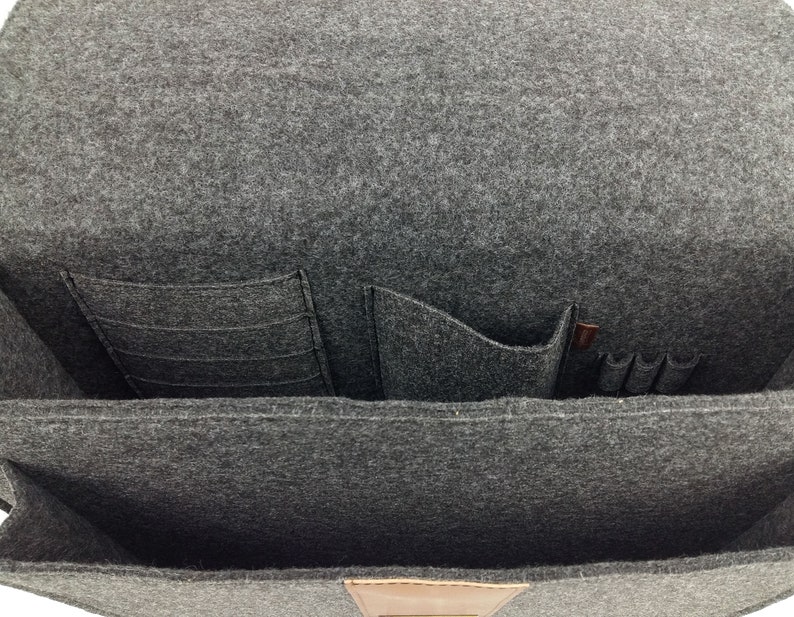 DIN A4 business sac sac à bandoulière mallette mallette sac à main mens dames sac de feutre avec bandoulière noir image 6