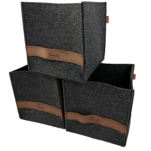3-set Box felt box storage Box storage Box box for Allelei Also for IKEA Shelves black Mottled