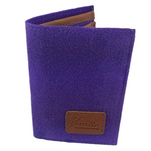 Geldbörse Geldbeutel Brieftasche Portemonnaie Geldtasche aus Filz wallet Lila