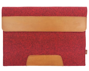 13,3 pouces coque pour Macbook Air, Pro Retina, iPad Pro 12,9 pouces, Surface de Microsoft, Poche de poche en feutre de manches ultrabook couverture rouge