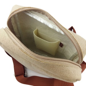 Bag shoulder bag handbag for women men unisex felt bag bag made of felt, cappuccino Brown image 7