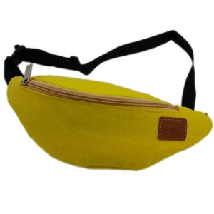 Bolsa de panza bolsa de cinturón bolsa de cadera bolsa de viaje bolsa deportiva bolsa de deporte para trekking deportivo fieltro bolso amarillo imagen 1