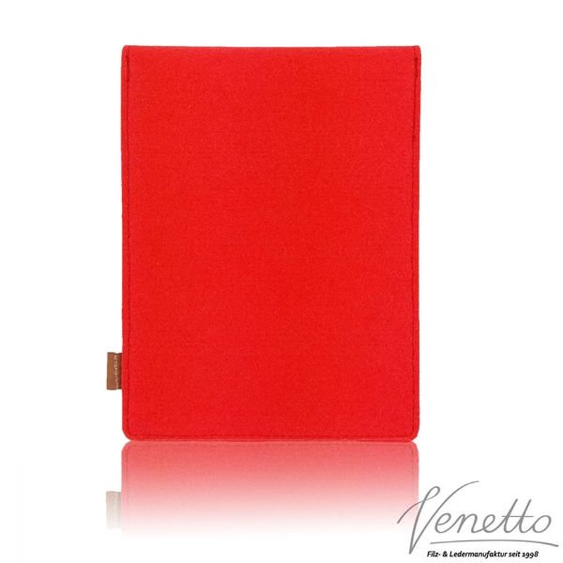 10.6 Bag for tablet ebook iPad Samsung book case pouch made of felt protector case red image 3