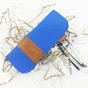 Glasses Case bag cover made of felt protective cover for glasses blue light image 1