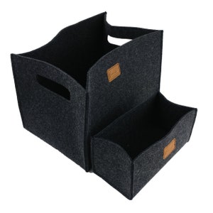 Lot de 2 boîtes de rangement en feutre, boîte à lumière, panier de rangement pour étagère Ikea, coffre, étagère de sous-sol, panier d'étagère, noir image 3