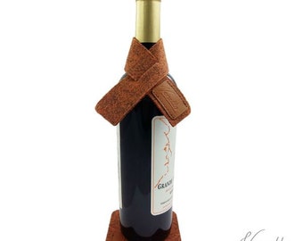 Wine Collar drip-Filzdeko-felt orange mottled