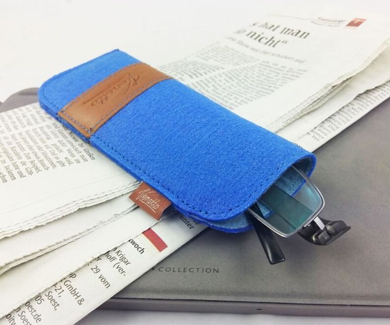 Glasses Case bag cover made of felt protective cover for glasses blue light image 4