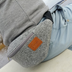 Belt bag waist bag tote bag felt bag grey image 1