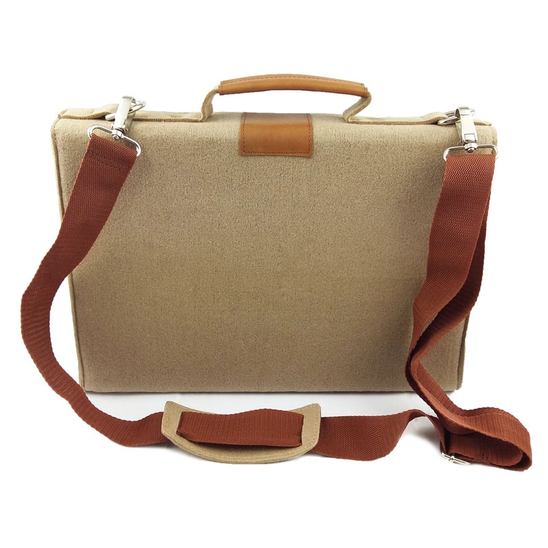 Laptop bag handbag Business bag handbag Cappuccino Brown image 5