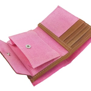 Wallet wallet women girl Pink felt image 4