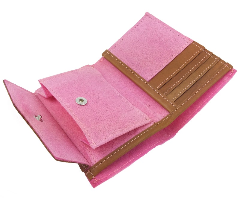 Wallet wallet women girl Pink felt image 4