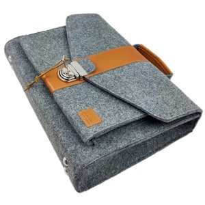 DIN A4 notebook bag made of felt business bag shoulder bag briefcase work bag men women felt bag gray image 3