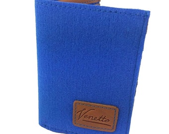 Wallet purse money man Blue felt