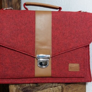 DIN A4 Business Bag case bag briefcase purse handbag for men and women unisex, red mottled image 8
