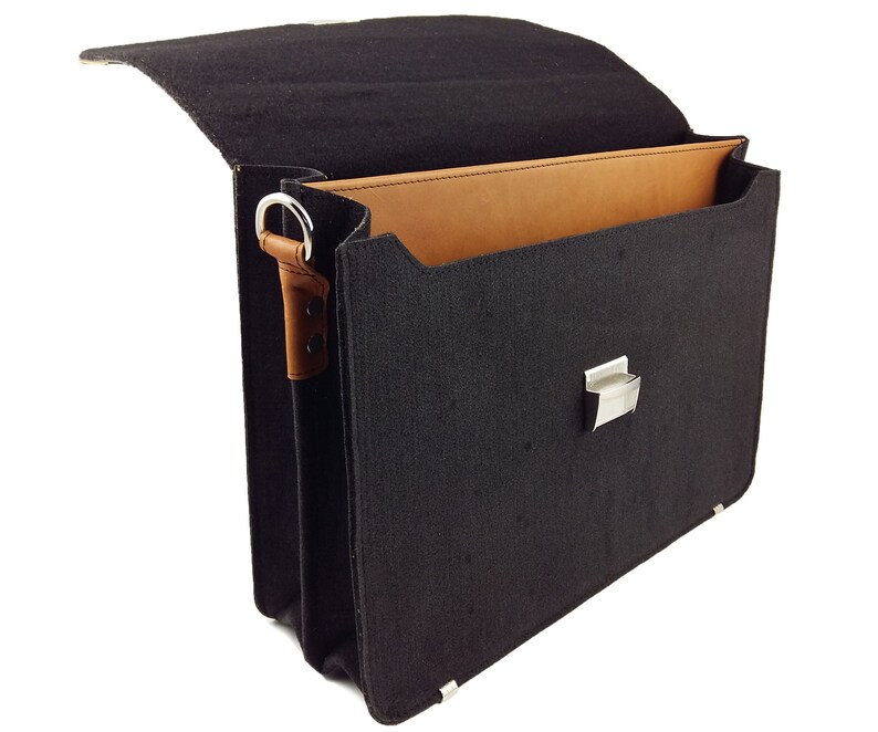 13.3 Laptop pocket MacBook Briefcase bag for men business handbag Black image 4