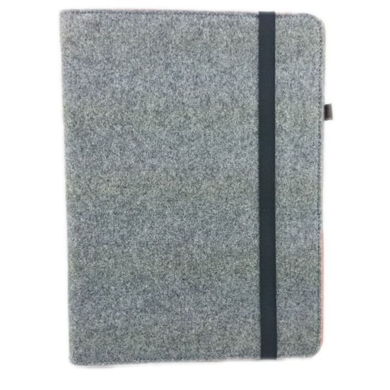 DIN A4 organizer cover with bracket pocket for tablet ebook smartphone, grey Orange image 4