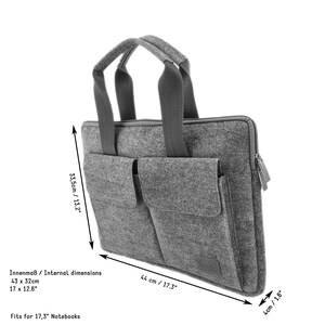 17.3 inch handbag briefcase bag protective case laptop ultrabook, 17 notebook for Acer Asus HP MSI, Medion Lenovo, Surface image 3