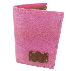 Wallet wallet women girl Pink felt image 1