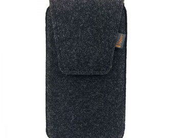 Bolsa de cinturón vertical de bolsa de vientre de 5-6.4" hecha caja protectora de fieltro para el teléfono negro