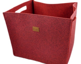 3-er set box feltbox storage box Basket Filzkorb Red