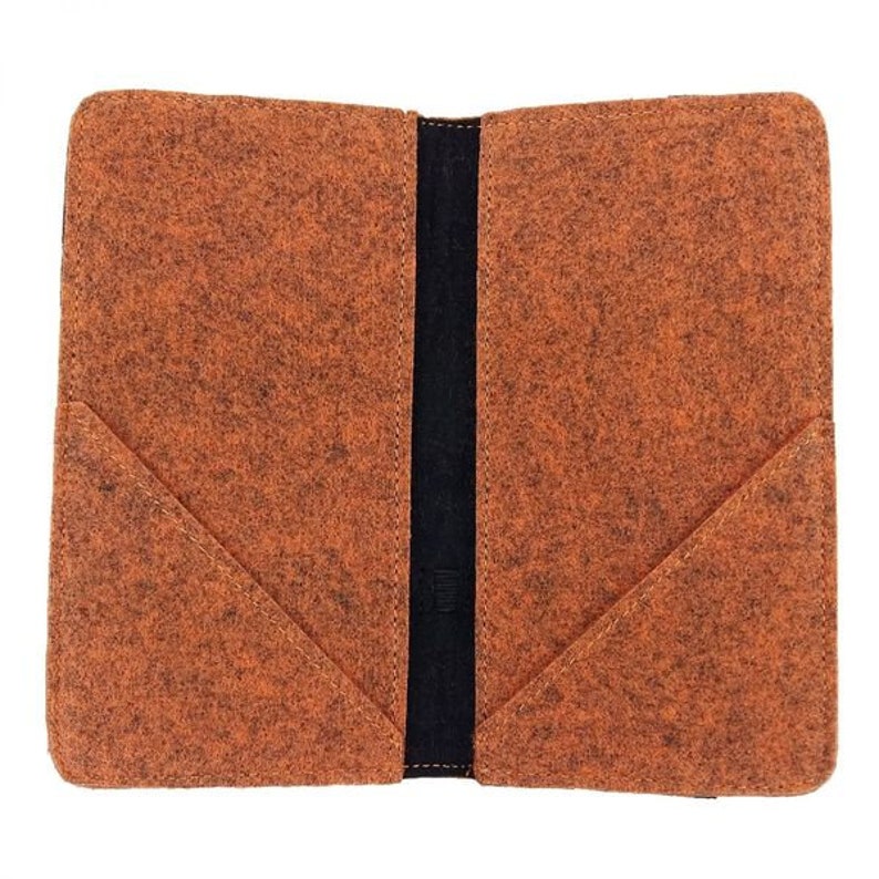 5.2-6.4 organizer Filzhülle felt bag cover made of felt folding bag protective cover for mobile phone, orange mottled image 3