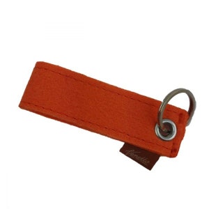 Keychain key band made of felt with metal ring key ring pendant for key, orange