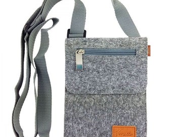 Small shoulder bag Shoulder bag Handbag crossbag Leisure bag Felt bag cross bag grey