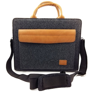 Porte-documents Business Sac à main Sac de travail Sac en feutre et cuir Sac en feutre Sac de bureau noir