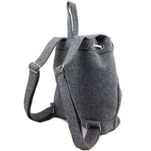 Felt backpack bag Backpack made of felt unisex handmade, grey image 5