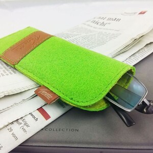Bril Etui bag case beschermhoes voor bril groen afbeelding 4